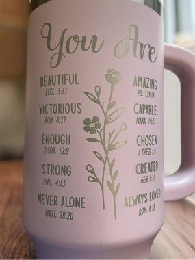 Pink Inspirational Christian Travel Mug Tumbler